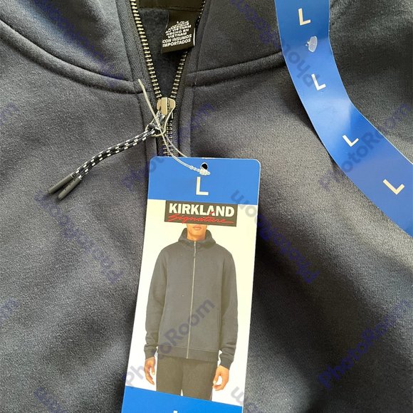 Men's Full Zip Hoodie Jacket, Kirkland signature, L, Blue, NWT - Picture 5 of 12